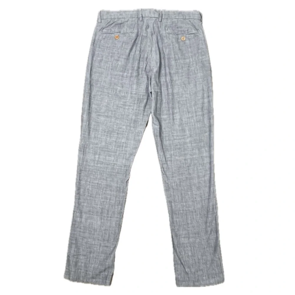 J. Crew Pants Men’s Bowery Slim Chambray Blue Lightweight 100% Cotton W 32 L 32